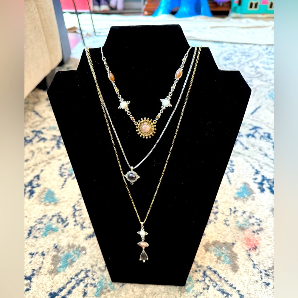 Lucky brand multi metal layered pendant necklace